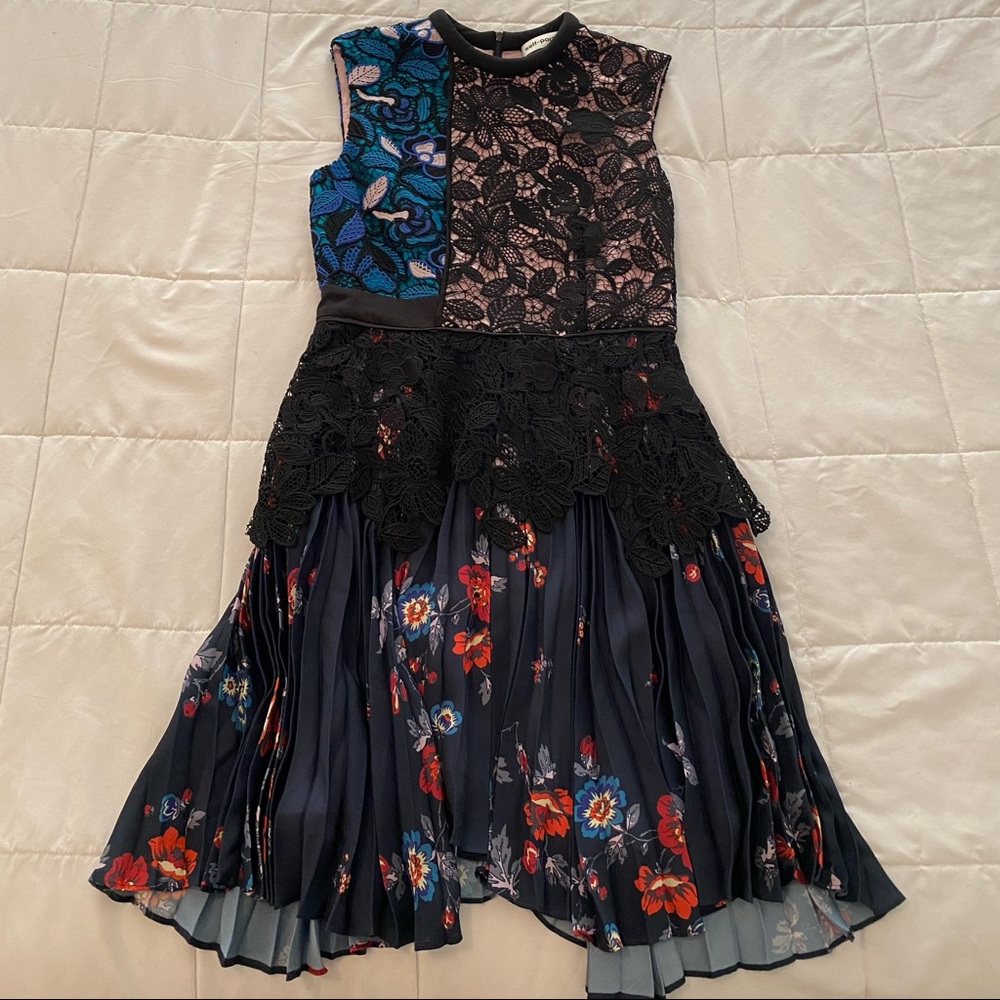 Self Portrait Multi Fabric Dress